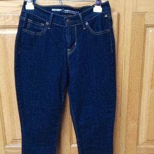 Old Navy Curvy Profile Skinny Women’s Size 0 Blue Dark Wash Denim Mid Rise Jeans
